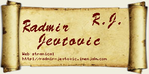 Radmir Jevtović vizit kartica